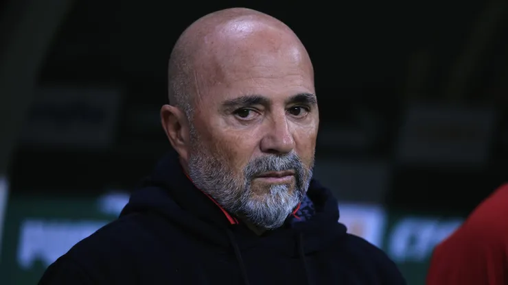 SP - SAO PAULO - 08/07/2023 - BRASILEIRO A 2023, PALMEIRAS X FLAMENGO - Jorge Sampaoli tecnico do Flamengo durante partida contra o Palmeiras no estadio Arena Allianz Parque pelo campeonato Brasileiro A 2023. Foto: Ettore Chiereguini/AGIF