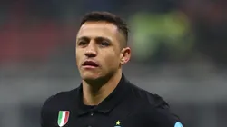 MILAN, ITALY - JANUARY 09: Alexis Sanchez of FC Internazionale looks on during the Serie A match between FC Internazionale v SS Lazio at Stadio Giuseppe Meazza on January 09, 2022 in Milan, Italy. (Photo by Marco Luzzani/Getty Images)