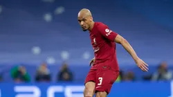 Fabinho, do Liverpool, em ação durante a partida da volta das oitavas de final da Liga dos Campeões da UEFA entre Real Madrid e Liverpool FC no Estadio Santiago Bernabéu em Madri, Espanha. Foto - Angel Martinez/Getty Images