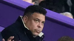 VALLADOLID, SPAIN - MAY 23: Joan Laporta, President of FC Barcelona and Ronaldo Nazario, owner of Real Valladolid CF look on from the stands during the LaLiga Santander match between Real Valladolid CF and FC Barcelona at Estadio Municipal Jose Zorrilla on May 23, 2023 in Valladolid, Spain. (Photo by Angel Martinez/Getty Images)