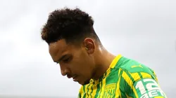 BURNLEY, ENGLAND - FEBRUARY 20: Matheus Pereira of West Bromwich Albion walks to the corner flag with the blue and white Premier League Nike Flight match ball during the Premier League match between Burnley and West Bromwich Albion at Turf Moor on February 20, 2021 in Burnley, England. Sporting stadiums around the UK remain under strict restrictions due to the Coronavirus Pandemic as Government social distancing laws prohibit fans inside venues resulting in games being played behind closed doors. (Photo by Clive Brunskill/Getty Images)