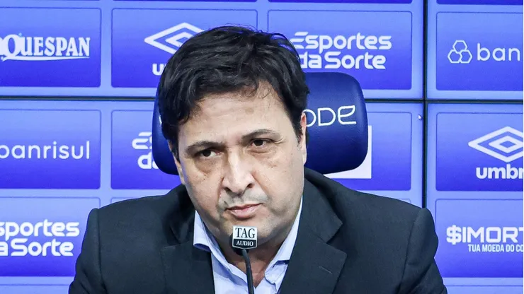 RS - PORTO ALEGRE - 29/06/2023 - GREMIO, COLETIVA DO PRESIDENTE ALBERTO GUERRA - Alberto Guerra presidente do Gremio durante em coletiva de imprensa realizada no CT Luiz Carvalho. Foto: Maxi Franzoi/AGIF