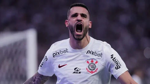 Renato Augusto, do Corinthians, comemora seu gol durante partida contra o America-MG no Arena Corinthians pela Copa do Brasil 2023. Foto: Ettore Chiereguini/AGIF