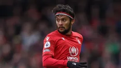 LONDON, ENGLAND - FEBRUARY 11: Gustavo Scarpa of Nottingham Forest in action during the Premier League match between Fulham FC and Nottingham Forest at Craven Cottage on February 11, 2023 in London, England. (Photo by Richard Heathcote/Getty Images)