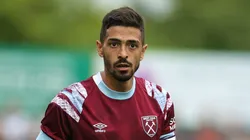 BOREHAMWOOD, ENGLAND - JULY 12: Manuel Lanzini of West Ham United looks on during the pre season friendly match between Boreham Wood and West Ham United at Meadow Park on July 12, 2022 in Borehamwood, England. (Photo by David Rogers/Getty Images)