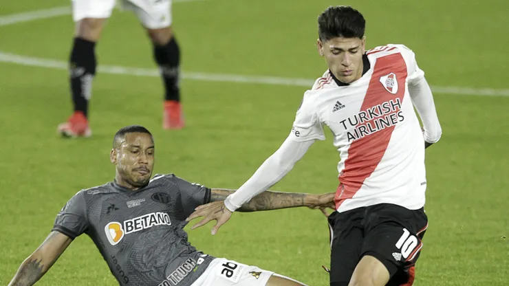 SP - Sao Paulo - 11/08/2021 - COPA SUL-AMERICANA, RIVER PLATE X ATLETICO-MG - Carrascal jogador do River Plate durante partida contra o Atletico-MG no estadio Monumental de Nunez pelo campeonato Copa Libertadores 2021. Foto: FotoBaires/AGIF