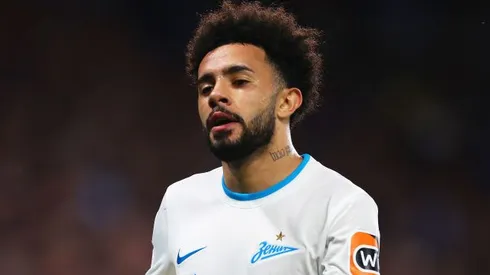 LONDON, ENGLAND - SEPTEMBER 14: Claudinho of Zenit St. Petersburg looks on during the UEFA Champions League group H match between Chelsea FC and Zenit St. Petersburg at Stamford Bridge on September 14, 2021 in London, England. (Photo by Clive Rose/Getty Images)