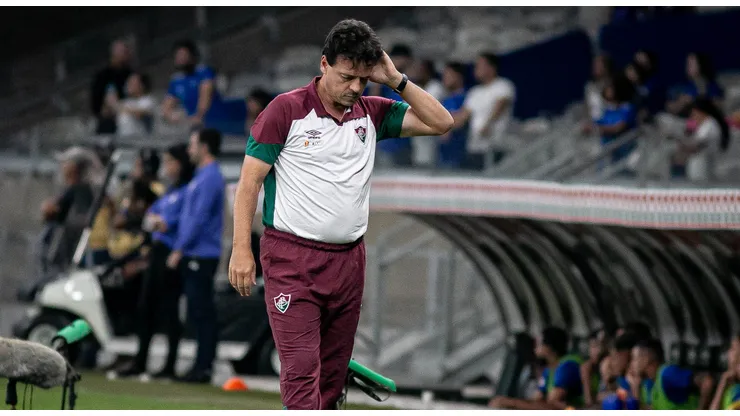 Fernando Diniz, tecnico do Fluminense, durante partida contra o Cruzeiro no Mineirão pelo Brasileirão 2023. Foto: Fernando Moreno/AGIF