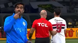 Foto: Reprodução - Abel e Calleri durante o jogo.