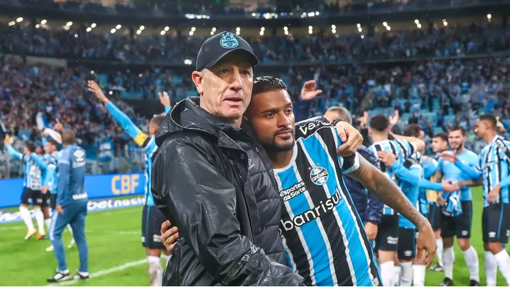 Foto: Lucas Uebel/Gremio FBPA - Renato comemorando a vaga contra o Bahia