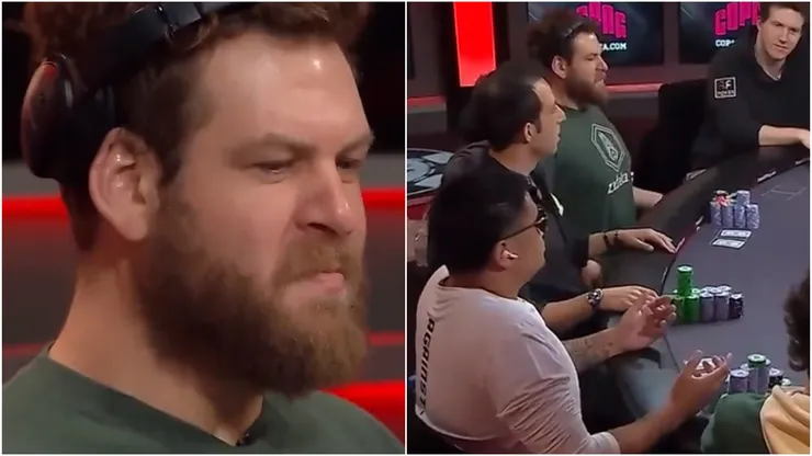 O exercício de respiração de Daniel Vampman (Foto: Reprodução Twitter oficial PokerGO @pokergo)