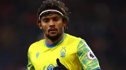 BOURNEMOUTH, ENGLAND - JANUARY 21: Gustavo Scarpa of Nottingham Forest during the Premier League match between AFC Bournemouth and Nottingham Forest at Vitality Stadium on January 21, 2023 in Bournemouth, England. (Photo by Michael Steele/Getty Images)