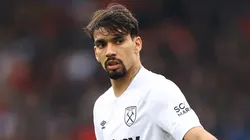 BOURNEMOUTH, ENGLAND - APRIL 23: Lucas Paqueta of West Ham United during the Premier League match between AFC Bournemouth and West Ham United at Vitality Stadium on April 23, 2023 in Bournemouth, England. (Photo by Michael Steele/Getty Images)