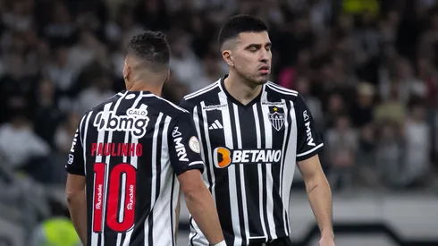 Battaglia, jogador do Atletico-MG, frustrado durante partida contra o Corinthians no Mineirão pelo Brasileirão 2023. Foto: Fernando Moreno/AGIF