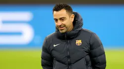 Xavi Hernández, técnico do FC Barcelona, durante treinamento na Allianz Arena em Munique, Alemanha Foto: Alexander Hassenstein/Getty Images