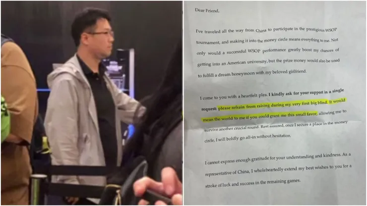 Jogador de poker pede para adversários "pegarem leve" (Fotos: Reprodução/Youtube e Twitter Gary Blackwood @GazzyB1233)