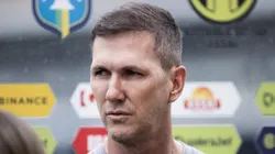 SP - SANTOS - 09/07/2023 - BRASILEIRO A 2023, SANTOS X GOIAS - Paulo Turra tecnico do Santos durante partida contra o Goias no estadio Vila Belmiro pelo campeonato Brasileiro A 2023. Foto: Abner Dourado/AGIF