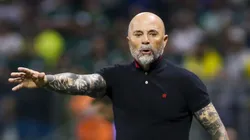 SAO PAULO, BRAZIL - JULY 08: Jorge Sampaoli head coach of Flamengo reacts during a match between Palmeiras and Flamengo as part of Brasileirao 2023 at Allianz Parque on July 08, 2023 in Sao Paulo, Brazil. (Photo by Miguel Schincariol/Getty Images)