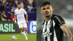 Gilson Junio/AGIF- Suarez pelo Grêmio. Foto: Jorge Rodrigues/AGIF- Tiquinho Soares pelo Botafogo.