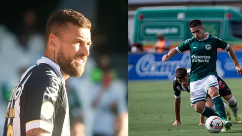 Foto: Gabriel Machado/AGIF- Lucas Lima pelo Santos. Foto: Isabela Azine/AGIF-Julian Palacios pelo Goiás