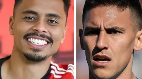 Fotos: Divulgação/Flamengo e Reprodução/Racing - Allan e Rojas são reforços de Flamengo e Corinthians