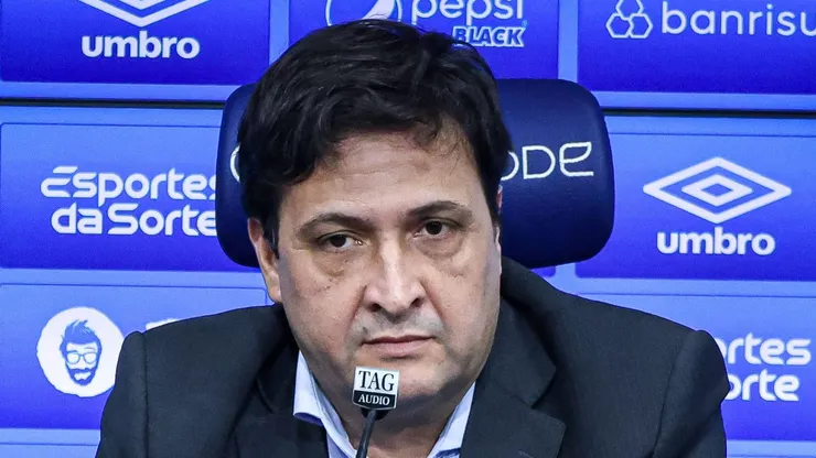 RS - PORTO ALEGRE - 29/06/2023 - GREMIO, COLETIVA DO PRESIDENTE ALBERTO GUERRA - Alberto Guerra presidente do Gremio durante em coletiva de imprensa realizada no CT Luiz Carvalho. Foto: Maxi Franzoi/AGIF