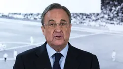 MADRID, SPAIN - JANUARY 04: Real Madrid CF president Florentino Perez gives a speech as he comunicates the dismissal of Rafael benitez and announces Zinedine Zidane as new Real Madrid head coach at Santiago Bernabeu Stadium on January 4, 2016 in Madrid, Spain. (Photo by Gonzalo Arroyo Moreno/Getty Images)