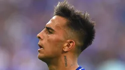 GELSENKIRCHEN, GERMANY - AUGUST 13: Rodrigo Zalazar of FC Schalke 04 celebrates after scoring their sides first goal during the Bundesliga match between FC Schalke 04 and Borussia Mönchengladbach at Veltins-Arena on August 13, 2022 in Gelsenkirchen, Germany. (Photo by Frederic Scheidemann/Getty Images)