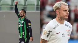 Foto: Gilson Junio/AGIF- Aloísio pelo América-MG. Foto: Robson Mafra/AGIF- Roger Guedes pelo Corinthians