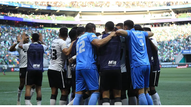 Comemoração do elenco do Botafogo em partida contra o Palmeiras pelo Brasileiro 2023. Foto: Flickr oficial Botafogo/Vítor Silva