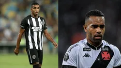 Foto: Jorge Rodrigues/AGIF- Victor Sá pelo Botafogo. Foto: Thiago Ribeiro/AGIF- Alex Teixeira pelo Vasco