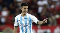 RIO DE JANEIRO, BRAZIL - JUNE 8: Matias Rojas (R) of Racing celebrates after scoring the team´s first goal during a Copa CONMEBOL Libertadores 2023 Group A match between Flamengo and Racing Club at Maracana Stadium on June 8, 2023 in Rio de Janeiro, Brazil. (Photo by Wagner Meier/Getty Images)