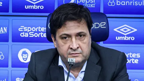 RS - PORTO ALEGRE - 29/06/2023 - GREMIO, COLETIVA DO PRESIDENTE ALBERTO GUERRA - Alberto Guerra presidente do Gremio durante em coletiva de imprensa realizada no CT Luiz Carvalho. Foto: Maxi Franzoi/AGIF