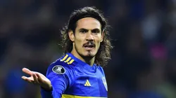 BUENOS AIRES, ARGENTINA - AUGUST 23: Edinson Cavani of Boca Juniors reacts during the Copa CONMEBOL Libertadores 2023 Quarter-final first leg match between Boca Juniors and Racing Club at Estadio Alberto J. Armando on August 23, 2023 in Buenos Aires, Argentina. (Photo by Marcelo Endelli/Getty Images)