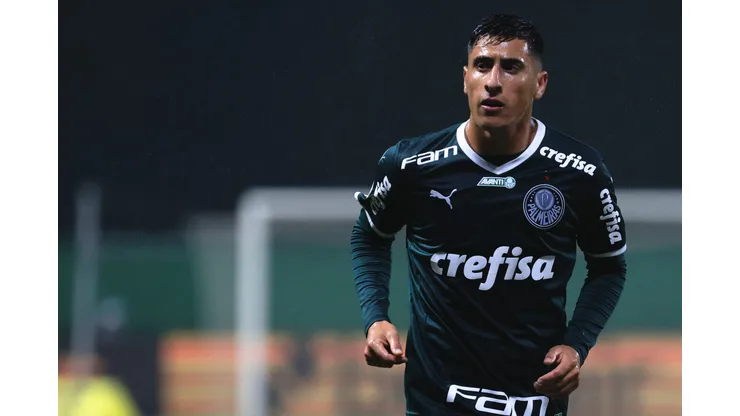 SP - Sao Paulo - 02/11/2022 - BRASILEIRO A 2022, PALMEIRAS X FORTALEZA - Miguel Merentiel jogador do Palmeiras durante partida contra o Fortaleza no estadio Arena Allianz Parque pelo campeonato Brasileiro A 2022. Foto: Ettore Chiereguini/AGIF