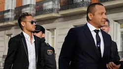 MADRID, SPAIN - FEBRUARY 02: Neymar of FC Barcelona arrives at the National Court accompanied with his father Neymar da Silva Santos on February 2, 2016 in Madrid, Spain. Neymar is due to give evidence in court over allegations of corruption and fraud surrounding his transfer to FC Barcelona. (Photo by Denis Doyle/Getty Images)