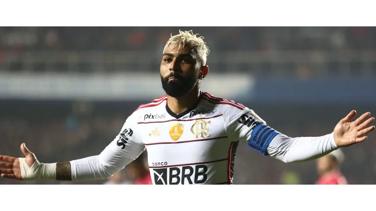 AC - 24/05/2023 - LIBERTADORES 2023, NUBLENSE X FLAMENGO - Gabigol jogador do Flamengo comemora seu gol durante partida contra o Nublense no estadio Concepcion pelo campeonato Libertadores 2023. Foto: PhotoSport/AGIF