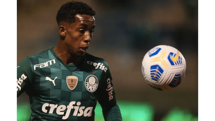 Kevin jogador do Palmeiras durante partida contra o Ceara na Arena Barueri pelo campeonato Brasileiro A 2021. Foto: Ettore Chiereguini/AGIF