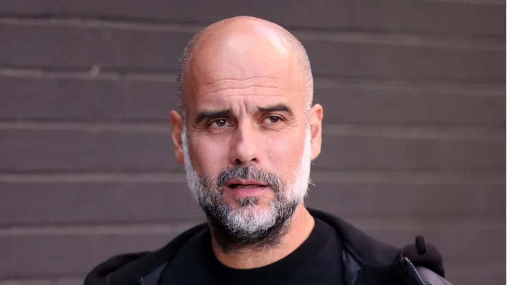 BURNLEY, ENGLAND - AUGUST 11: Josep Guardiola, Head Coach of Manchester City arrives at the stadium prior to the Premier League match between Burnley FC and Manchester City at Turf Moor on August 11, 2023 in Burnley, England. (Photo by Nathan Stirk/Getty Images)