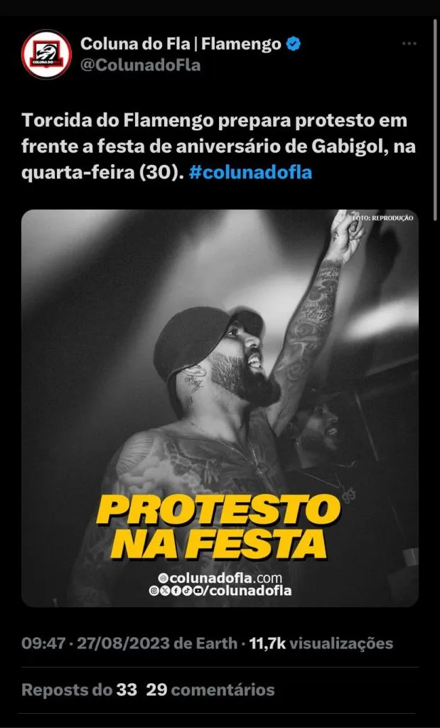 Reprodução: Coluna do Fla/Twitter