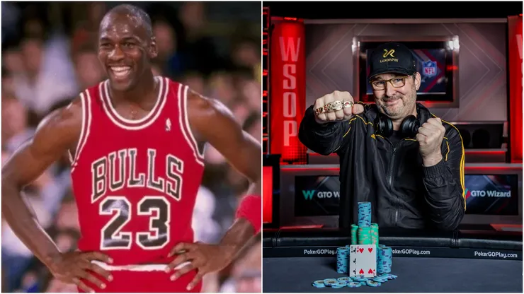 Michael Jordan defiou Phil Hellmuth no poker (Fotos: Mike Powell 1990/Getty Images / Divulgação/WSOP)