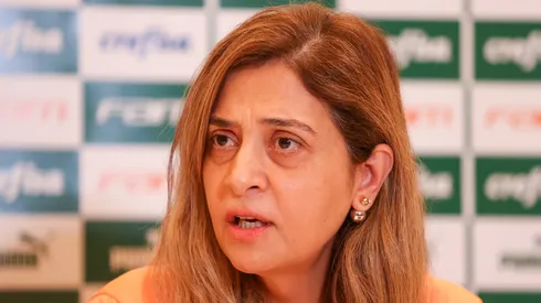 Leila Pereira em entrevista pelo Palmeiras - Foto: Fabio Menotti - AGIF