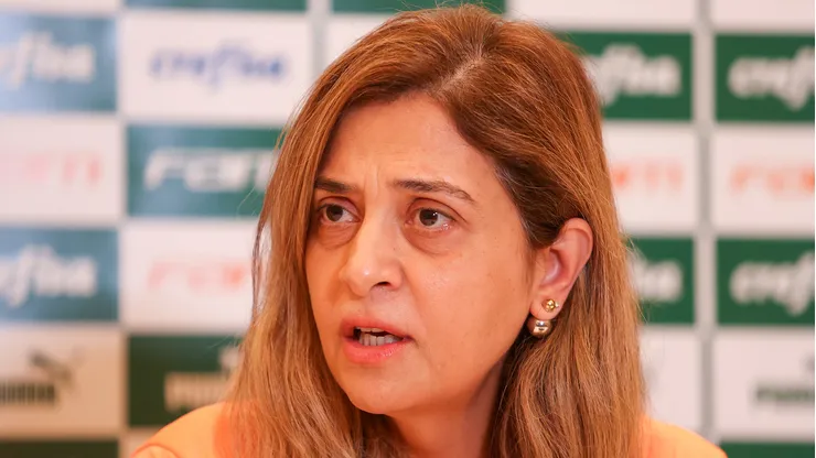 Leila Pereira em entrevista pelo Palmeiras - Foto: Fabio Menotti - AGIF