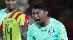 Foto: Cesar Greco/Palmeiras - Rony durante a comemoração de seu tento
