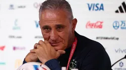 DOHA, QATAR - DECEMBER 08: Brazilian coach Tite is seen during a press conference on match day -1 at main media centre on December 08, 2022 in Doha, Qatar. (Photo by Robert Cianflone/Getty Images)
