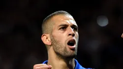 LEICESTER, ENGLAND - SEPTEMBER 27: Islam Slimani of Leicester City celebrates as he scores their first goal during the UEFA Champions League (Photo by Shaun Botterill/Getty Images)