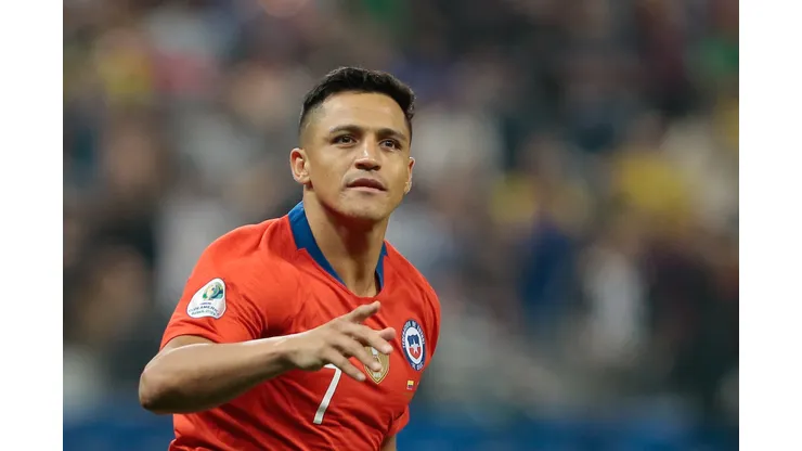 SP - Sao Paulo - 28/06/2019 - Copa America 2019, Colombia x Chile - Alexis Sanchez jogador do Chile comemora a classificacao contra o Colombia no estadio Arena Corinthians pelo campeonato Copa America 2019. Foto: Marcello Zambrana/AGIF