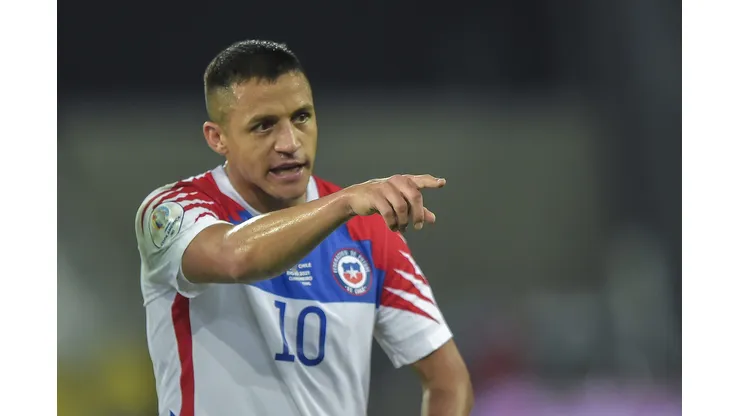 RJ - Rio de Janeiro - 02/07/2021 - COPA AMERICA 2021, BRASIL X CHILE - Alexis Sanchez jogador do Chile durante partida contra o Brasil no estadio Engenhao pelo campeonato Copa America 2021. Foto: Thiago Ribeiro/AGIF