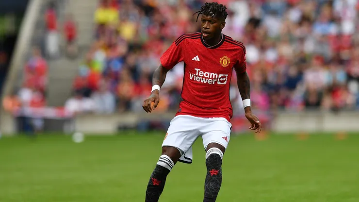 EDINBURGH, SCOTLAND - JULY 19: Fred of Manchester United in action during the pre-season friendly match between Manchester United and Olympique Lyonnais at BT Murrayfield Stadium on July 19, 2023 in Edinburgh, Scotland. (Photo by Mark Runnacles/Getty Images)