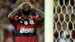 RIO DE JANEIRO, BRAZIL - JULY 1: Gerson of Flamengo reacts during the match between Flamengo and Fortaleza as part of Brasileirao Series A 2023 at Maracana Stadium on July 1, 2023 in Rio de Janeiro, Brazil. (Photo by Alexandre Loureiro/Getty Images)